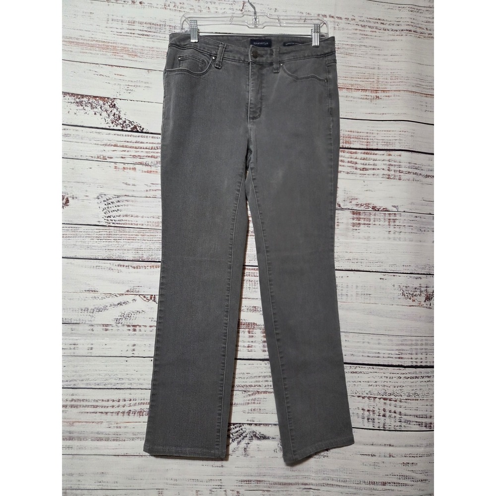 Charter Club Lexington Straight Leg Gray Jeans Womens Size 8 Stretch Denim